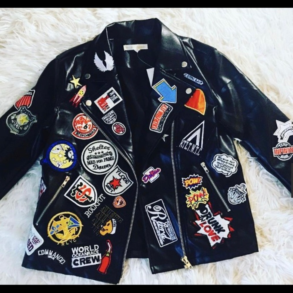 Patched Leather Jacket